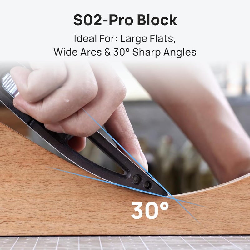 HOZO NeoBlock Sanding Block Set – 1 Magnetic Handle + 3 Swappable Heads (Basic, Pro, Expert) with 6 Grit Belts (120/180/240/400/600/800), Supports Wet Sanding, Quick-Swap for 3D Printing & DIY Project - Image 5
